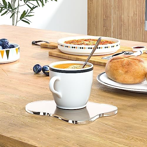 Acrylic 2Pcs/Set Coaster for Desk, Bar Drink Coaster, Cloud Shape Coffee Cup Coaster, Perfect for Tabletop Protection and Accessories Display - Image 5