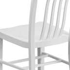 Flash Furniture Commercial Grade White Metal Indoor-Outdoor Chair - Image 6