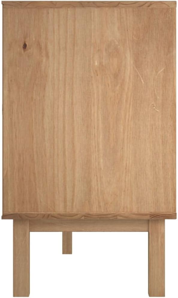 Scandinavian Sideboard Solid Pine Wood Engineered Wood Medium Large Brown 4 - Image 6