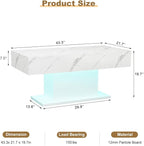HedoAjim Led Coffee Table for Living Room, Living Room Table Rectangular Center - Image 2