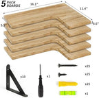 Fixwal Conner Shelves Wall Mounted for Decor, Carbonized Black 5pcs - Image 3