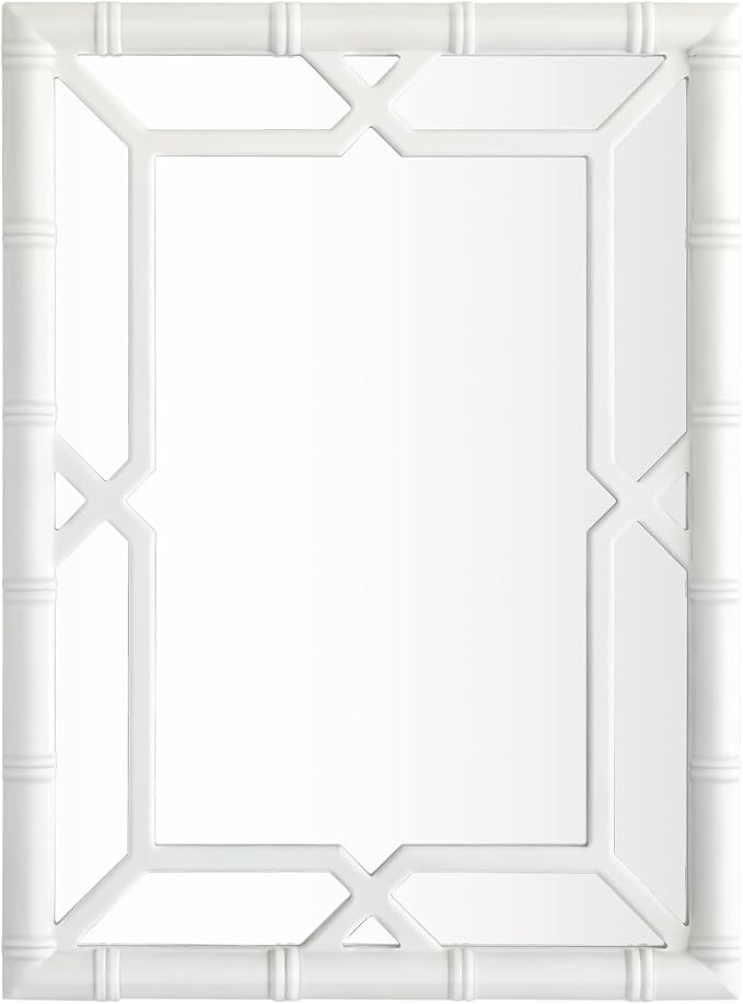 Bamboo-Look Solid Wood Window Pane Mirror 23" X 31" by SORBARIA