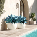 Artificial Agave Faux Agave Fake Greenery Outdoor Artificial Plant Fake Plant for Indoor Home Decoration Plastic Plant Outdoor Decoration Front Porch Decor Simulation Plants Blue，14.2In，2Pack - Image 4