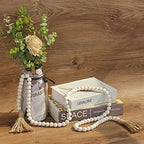 RAMIRABI 58in Wood Bead Garland, Farmhouse Rustic Country Decor, Nature - Image 4