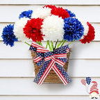 Tinsow 12PCS Patriotic Artificial Flower Memorial Faux Bouquet 4th of July - Image 7