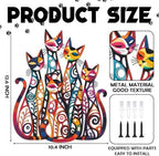 Wesiti Cat Wall Art Iron Sculpture 10.4 x 12.6 Inches Mid Century Muted - Image 2
