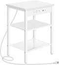 HOOBRO Side Table with Charging Station and USB Port, Small End Table by HOOBRO