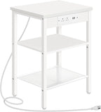 HOOBRO Side Table with Charging Station and USB Port, Small End Table by HOOBRO