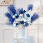 Serwalin 60 Pcs 17.7" Sapphire Blue Faux Pampas Grass Decor Vase Filler - Image 2