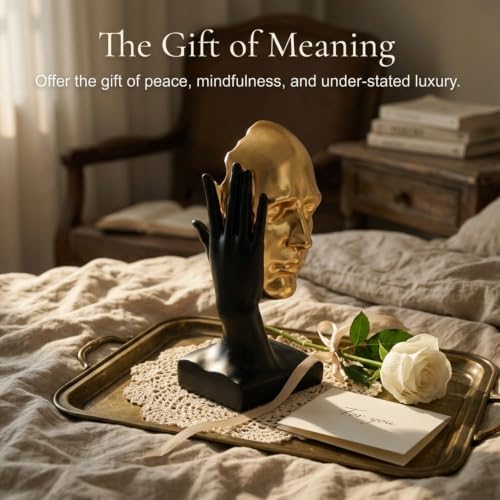 Gold Decor Resin Bust Statue Abstract Face Sculpture for Shelf - Image 6