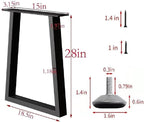 Metal Table Legs 28 inch, Heavy Duty DIY Industrial Desk Furniture Legs Set of - Image 6