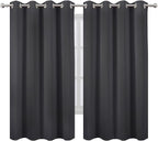 Dark Grey Blackout Curtains 52 x 63 Inch Length/Set of 2 Curtain Panels/Thermal - Image 2