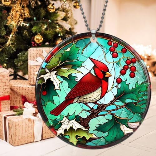 Cardinal Christmas Ornaments 2026, Red Bird Ornaments for Christmas Tree, Acrylic Cardinal Ornament - Cardinals Decor, Red Cardinals Christmas Tree Decorations - Cardinal Gifts for Women - Image 3