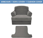 CUCRAF T Cushion Sofa Cover 2 Piece Armchair Slipcovers, Soft Thick Velvet - Image 5