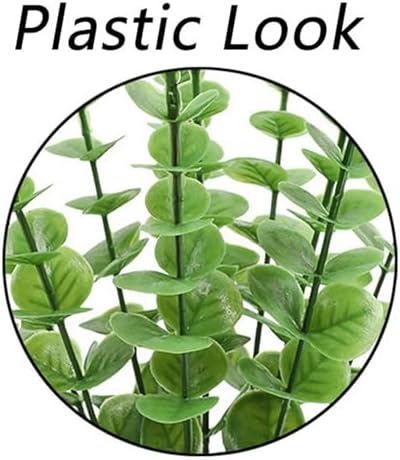 ABAJI 24 PCS Eucalyptus Stems Plastic Vivid Leaf Decorations Artificial Leaves Fake Faux Greenery Plant for Home Office House Table Desk Decor Wedding or Party Vase Forever Live - Image 3