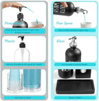 Glass Mouthwash Dispenser for Bathroom, 16 OZ Mouthwash Dispenser with Pour Spout and Wood Cup Holder and Tray, Mouth Wash Bottle Container, Black Kitchen Bathroom Decor and Accessories - Image 5