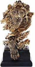 H&W Sandstone Lion Statue, The King of Beast, Collectible Figurines, Golden by HW