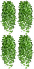 Artificial Watermelon Pattern Vines 4 Pack, 40" Fake Hanging Plants for Wall Decor Indoor, Unique Pattern Leaf Vines for Bookshelf Boho Living Room Bedroom Decor by Unknown
