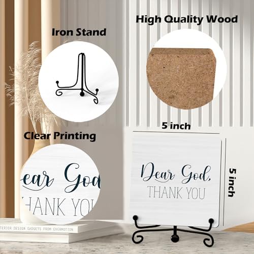 Modern Farmhouse Decor, Home Decor For Living Room, Boho Chic Aesthetic Shelf Decorations, Christian Dear God Sign, Farm House Entryway Tv Stand Fireplace Coffee Table Decoration (08) - Image 2