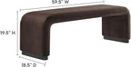 Modway EEI-6734-BLK-CHB Koda Performance Velvet Waterfall Long Bench - Image 3