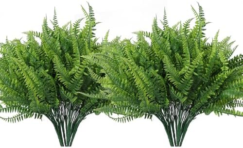 RECUTMS Artificial Boston Ferns,12 Bundles Faux Greenery Ferns by RECUTMS