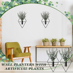 Jexine 2 Pcs Hanging Artificial Planters Wall Decor, Black, Eucalyptus - Image 4
