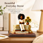 African American Christian Gifts for Women, God Says I Am Girls Desk Plaque - Image 5