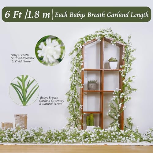Dolicer 4 Pcs Babys Breath Artificial Flowers Vines Baby Breath Garland - Image 4