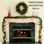 Giant Decorative Cow Bells Set of 3 Huge Christmas Bells for Decoration - XL Vintage Harmony Cowbells Rustic on Jute Rope Hanging Gold Tibetan Lucky Charm (6"-8"-10") - Image 5