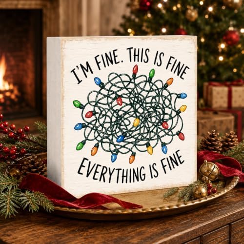 Christmas Decorations I'm Fine This Is Fine Funny Christmas Lights Sign - Image 3