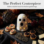Mud Pie Ceramic Light Up Ghost, Halloween Shelf Sitter Figurine - Image 5