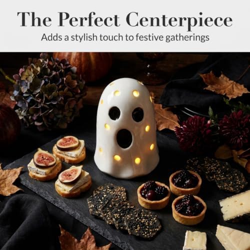 Mud Pie Ceramic Light Up Ghost, Halloween Shelf Sitter Figurine - Image 5