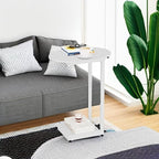 Hosfais Small Side Table End Table, C Shaped Oval Coffee Table, Wooden TV Tray - Image 5