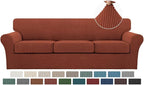 Turquoize 4 Piece Sofa Covers for 3 Cushion Couch Sofa Slipcover Soft Couch by Turquoize