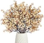 Uieke 15 Pcs Artificial Flowers Baby Breath Faux Champagne Artificial Gypsophila Bouquet Fake Silk Flowers Real Touch for Home Office Kitchen Wedding Wall DIY Room Farmhouse Décor by Uieke
