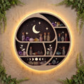Wall Shelves for Bedroom, Mushroom Moon Shelf LED Light, Whimsical Decor by FNYDOX