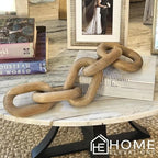 21" Natural Wood Chain Link Decor, Decorative Coffee Table Accent - Image 3