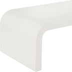 Modern Curved Coffee Table, 47.2’’ Minimalist Waterfall Center Table - Image 7