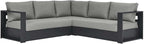 Modway Tahoe Aluminum 3-Piece Outdoor Patio Furniture Gray, Modular Sectional - Image 4