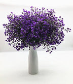 CATTREE Artificial Plants Shrubs Bushes, Plastic Fake Flowers Wedding Indoor Outdoor Home Garden Verandah Kitchen Office Table Centerpieces Arrangements Christmas Decoration - Deep Purple 4 pcs - Image 4