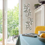 ESTART 2 Pcs Metal Tree Leaf Wall Art Vine Branch Decor,White Green Colors - Image 4