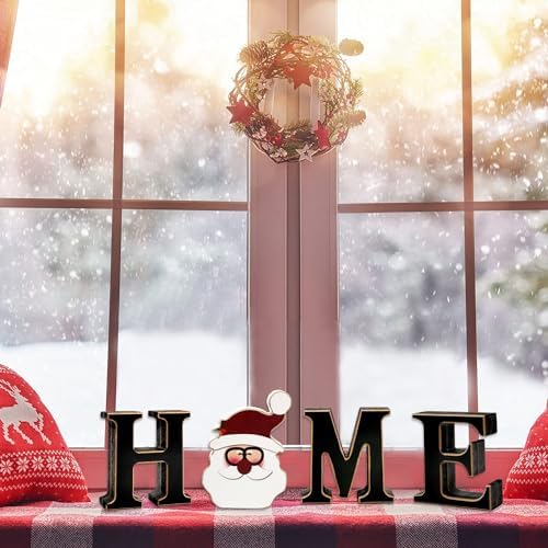 Interchangeable Home Table Signs with 11Pcs Seasonal Icons, Wooden "HOME" Letter Signs Interchangeable Holiday Decorative Table Shelf Centerpiece for Holiday Room Decoration - Image 6