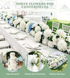 100Pcs White Hydrangea Artificial Flowers Bulk,Faux Silk Hydrangea Flowers - Image 6