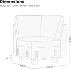 Belffin Chenille Corner Seat for Modular Couch. Sectional Sofa Module. Beige. - Image 3