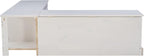 Linon Harris White Solid Pine Backless Nook - Image 3