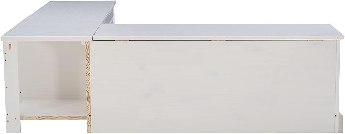 Linon Harris White Solid Pine Backless Nook - Image 3