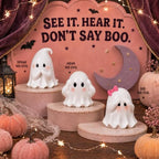 Cute Halloween Ghost Decor, 3-Piece Resin Figurines for Indoor Home Decor - Image 3