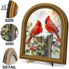 Christmas Decor Vintage Winter Cardinals Wall Art Sign Table Decor - Image 3