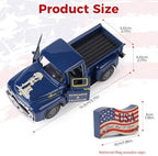 Memorial Day Patriotic Truck Decor, Americana Vintage Pickup Truck Tabletop Decoration, Rustic Farmhouse Tiered Tray Decor for 4th of July Independence Day Home Office - Image 3