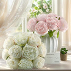 2 Bouquet 10Heads Artificial Fake Peony Flowers Silk Faux Flower for Home Office Party Wedding Decorations - Image 4